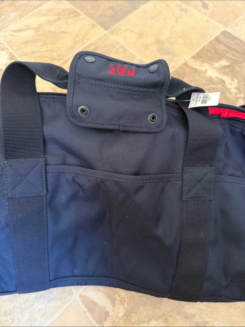 NEW Abercrombie & Fitch NAVY Duffel Bag carry on LUGGAGE GYM DUFFLE BACKPACK NWT